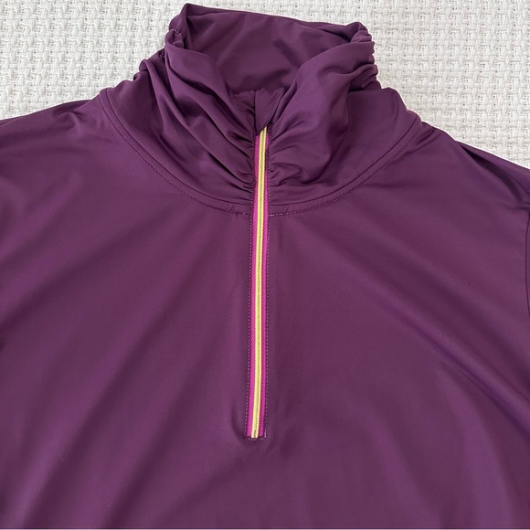 Title Nine Purple Paradigm 1/4 Zip Mock Neck Athletic Pullover Womens Large - Picture 5 of 8